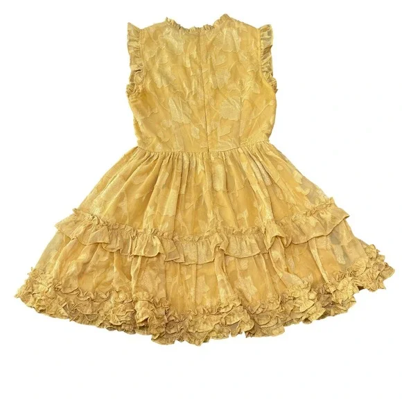 Lulus Women's XS Yellow Floral Ruffle Sleeveless Mini Dress - Picture 8 of 12